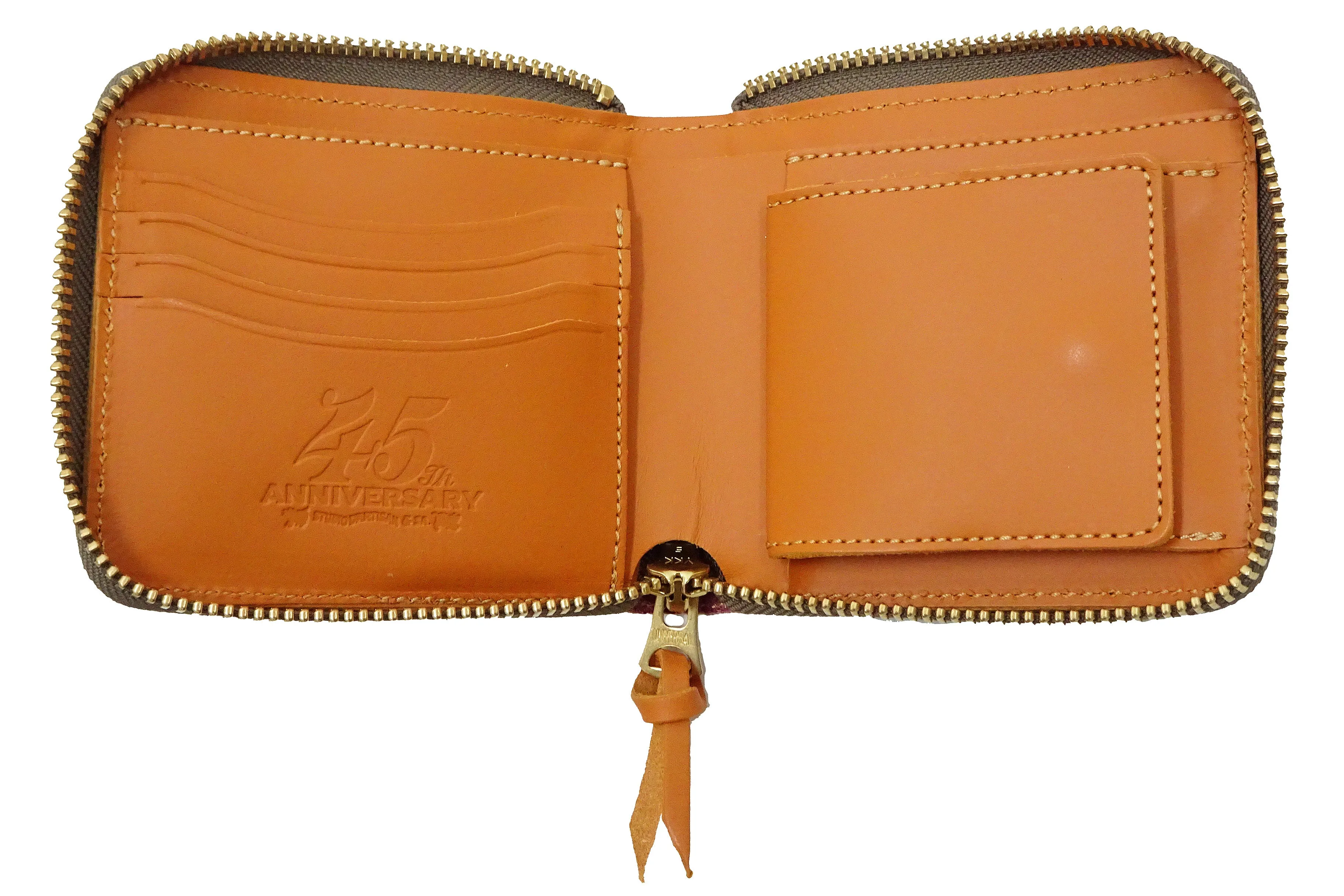 Studio D'artisan Wallet Men's Casual Natural Plant Dyed Leather Wallet Zip Around Short Wallet SP-101 Earth-Colored Red