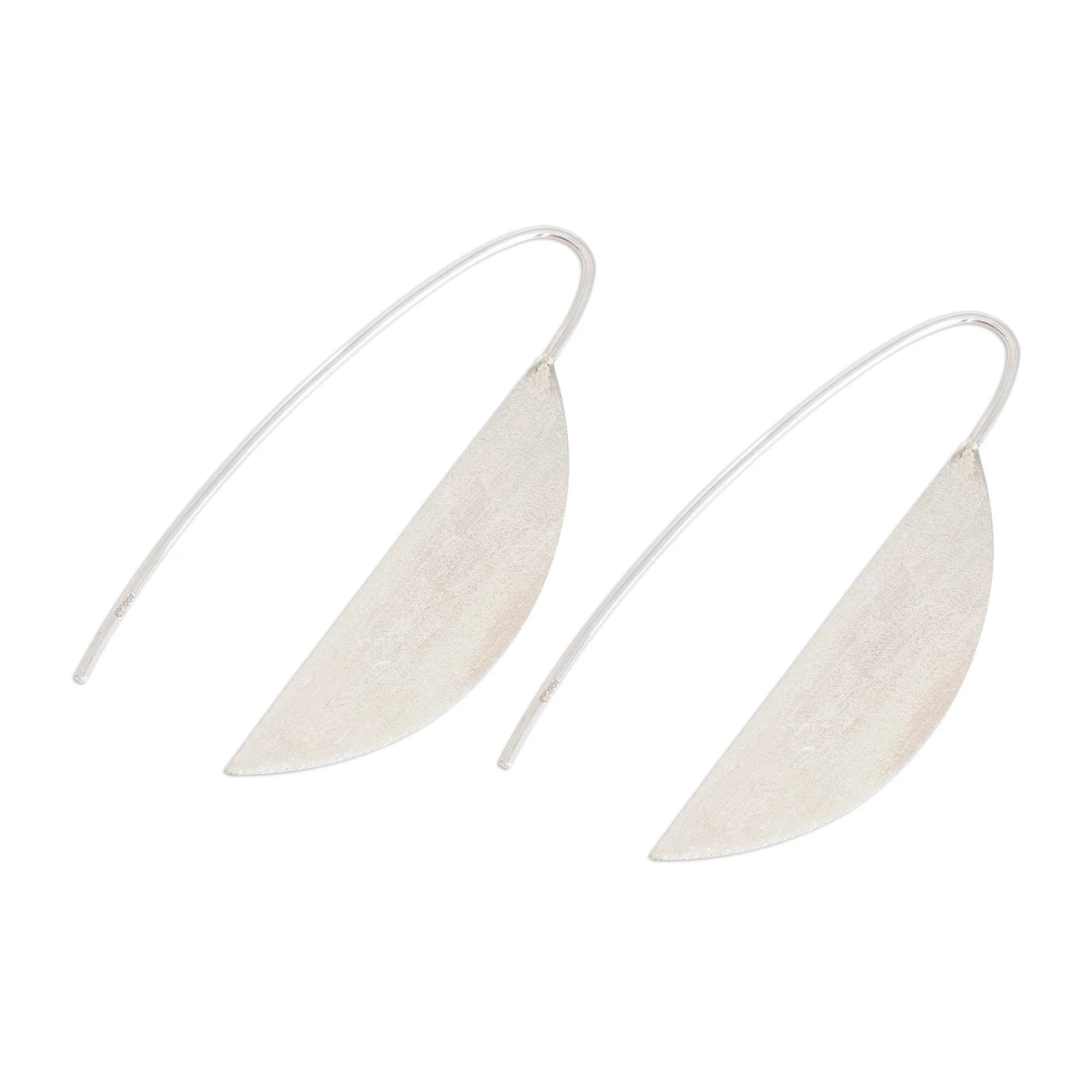 Subtle Nature Modern Sterling Silver Drop Earrings from Guatemala