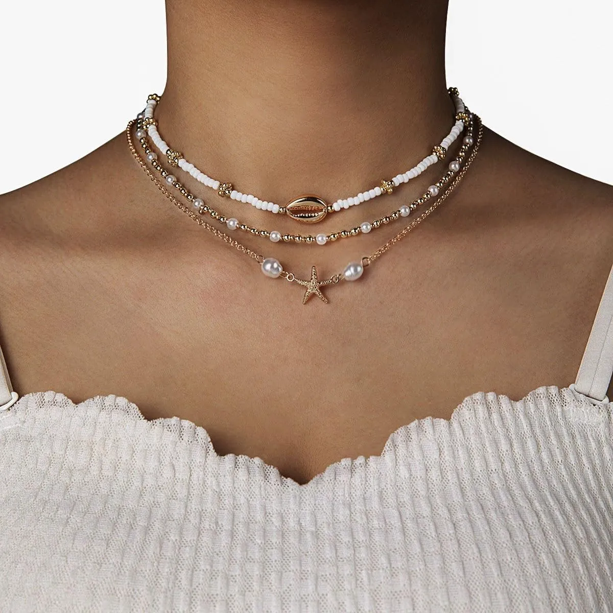 Summer Beach Anklets Shell Starfish Anklets Bohemian Layered Waterproof Accessories Adjustable Anklet for Women and Surfers