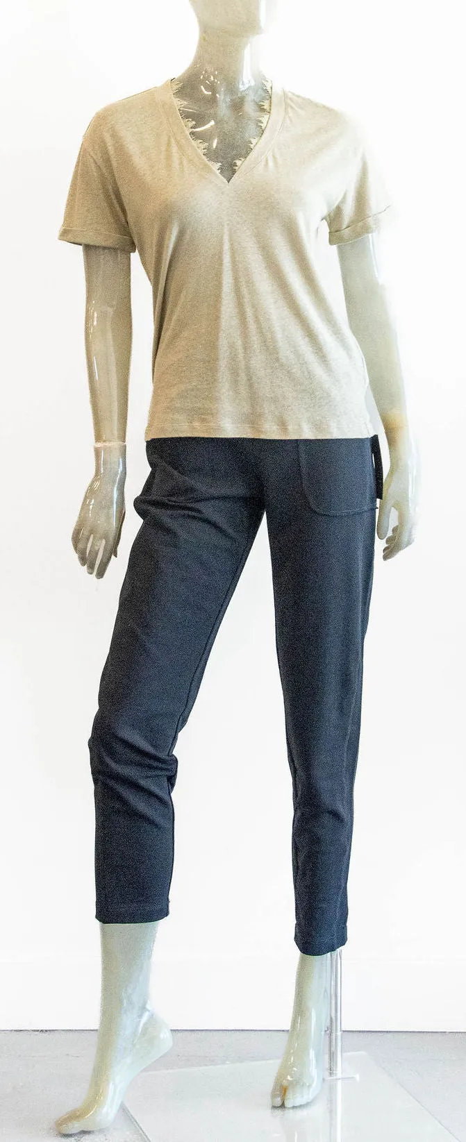 Summum V Neck Linen Tee