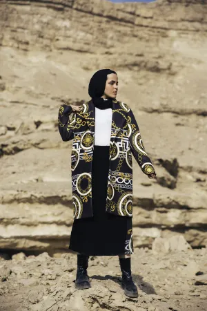 The Chains Wool Coat - Black