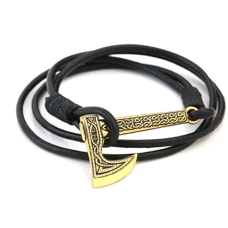 Thor's Hammer Leather Multilayer Bracelet