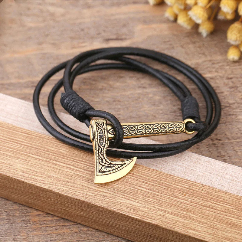 Thor's Hammer Leather Multilayer Bracelet