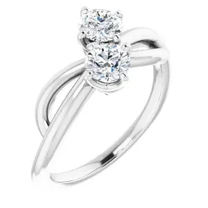 Toi et Moi Engagement ring with identical diamonds