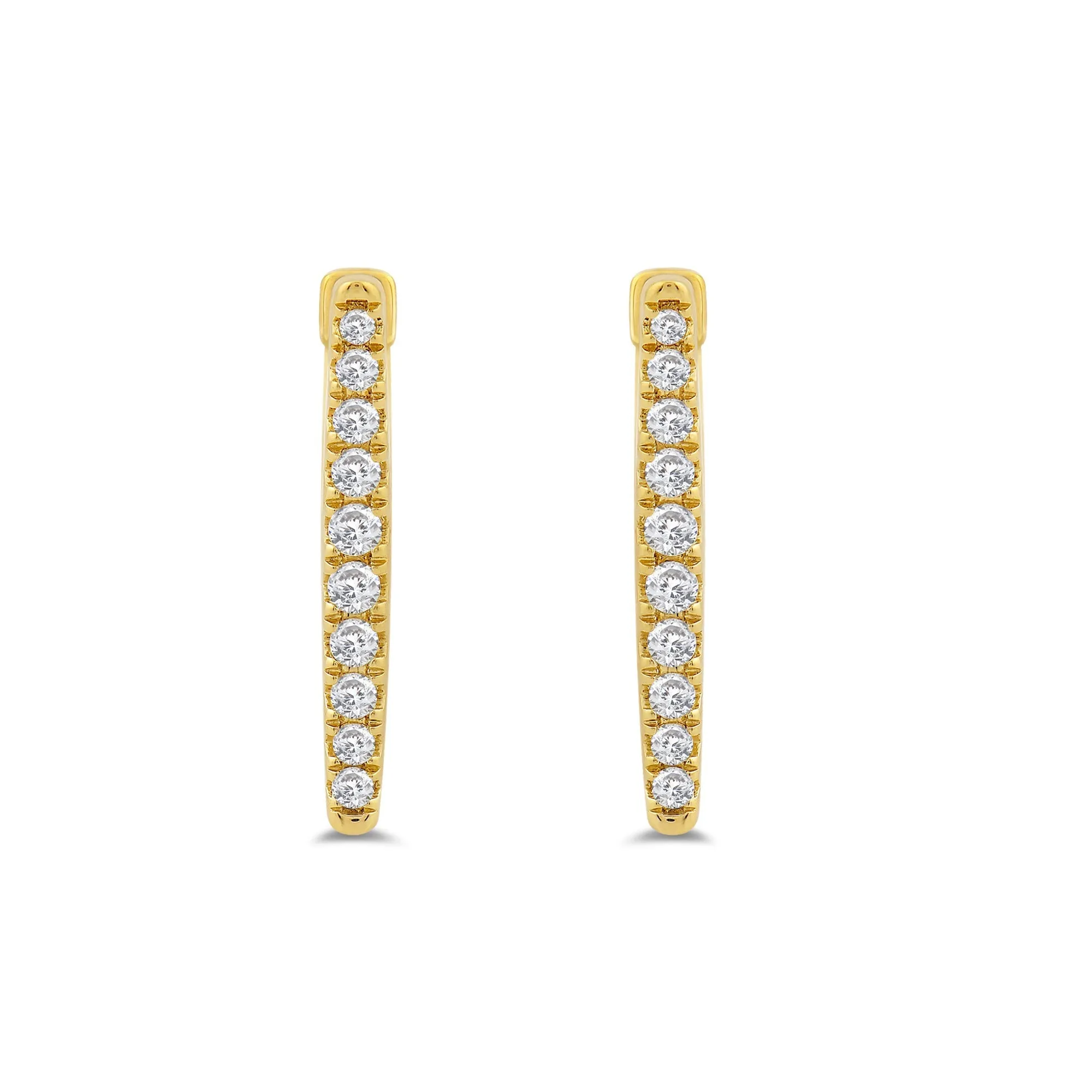 Trapezoid Shape Diamond Tapering Hoop Earrings
