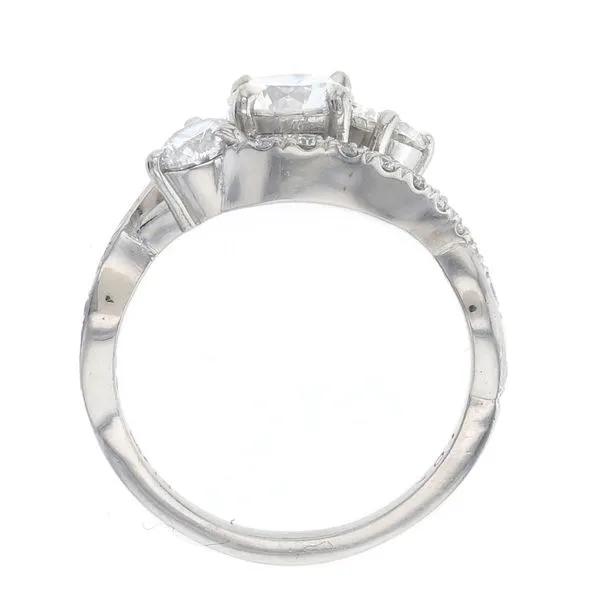 Twisting Bypass 3-Stone Engagement Ring
