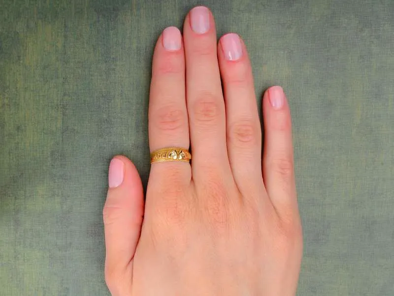 Two Hearts as One - Antique Mizpah Ring of 1896