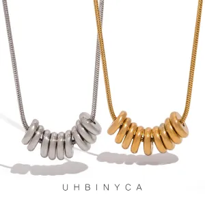 UHBINYCA Simple Personalized Circular Ring Pendant Necklace