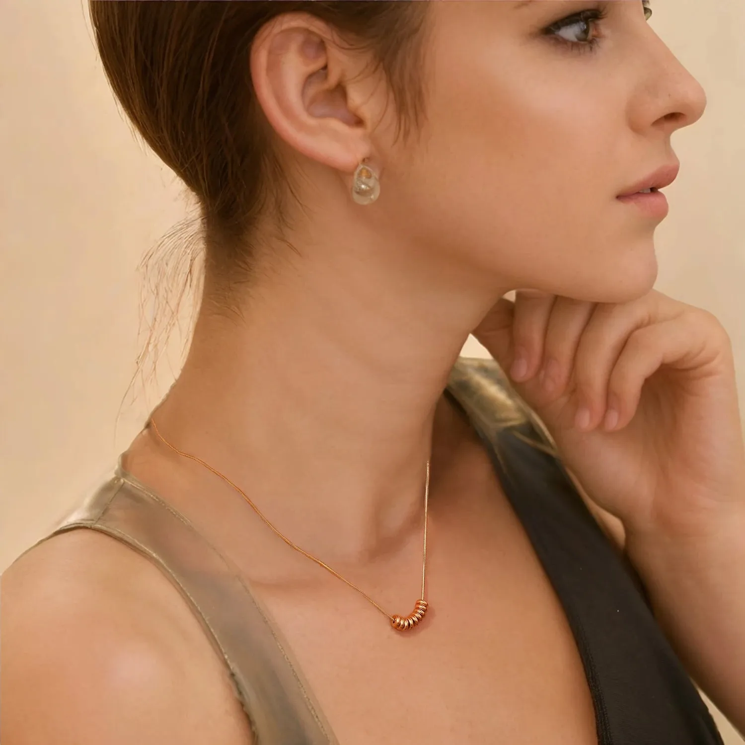 UHBINYCA Simple Personalized Circular Ring Pendant Necklace