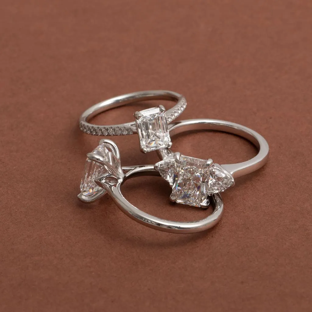 VENTURA | Radiant 3-Stone Lab Diamond Set in Platinum 2.50ct