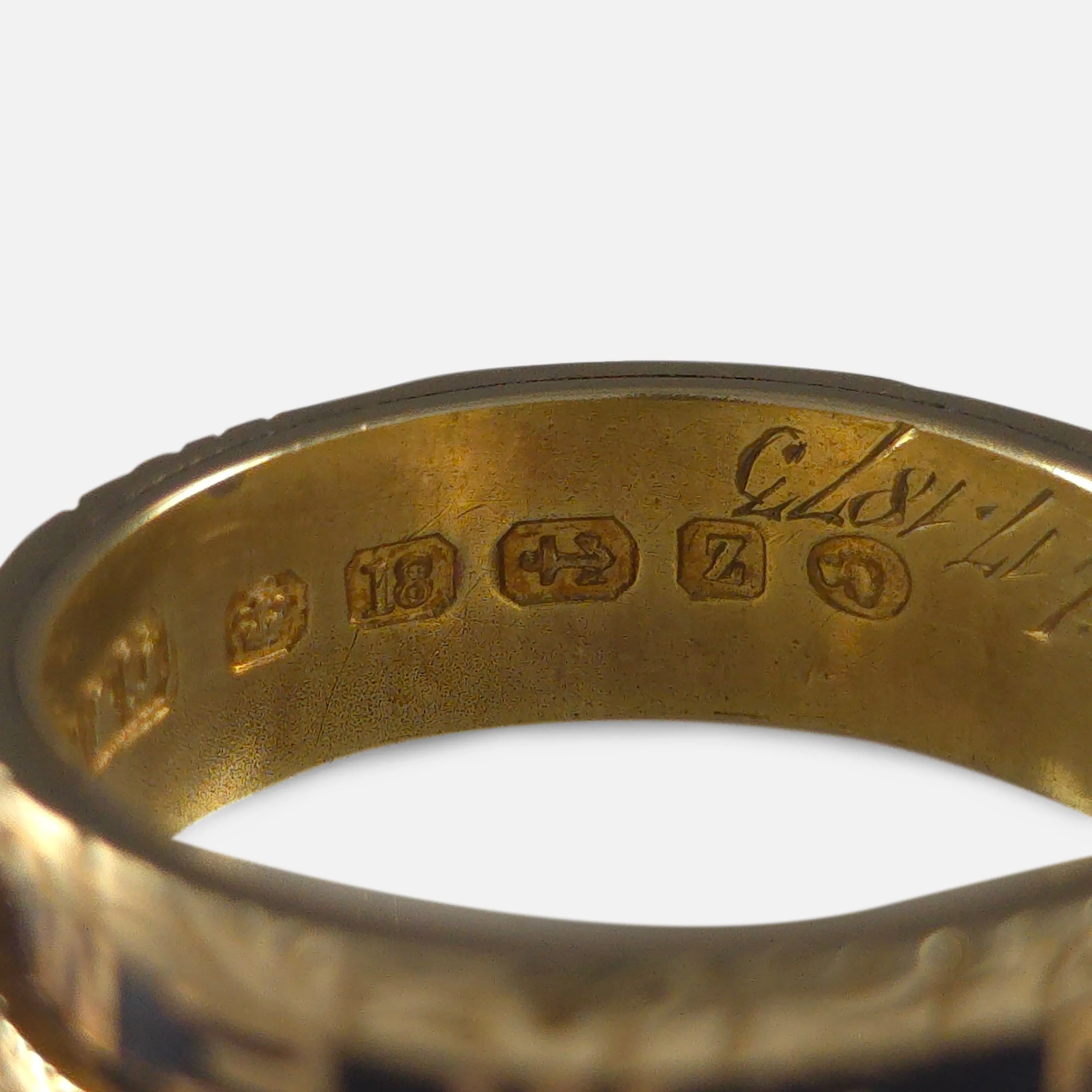 Victorian 18ct Gold and Enamel Memorial Ring - 1874