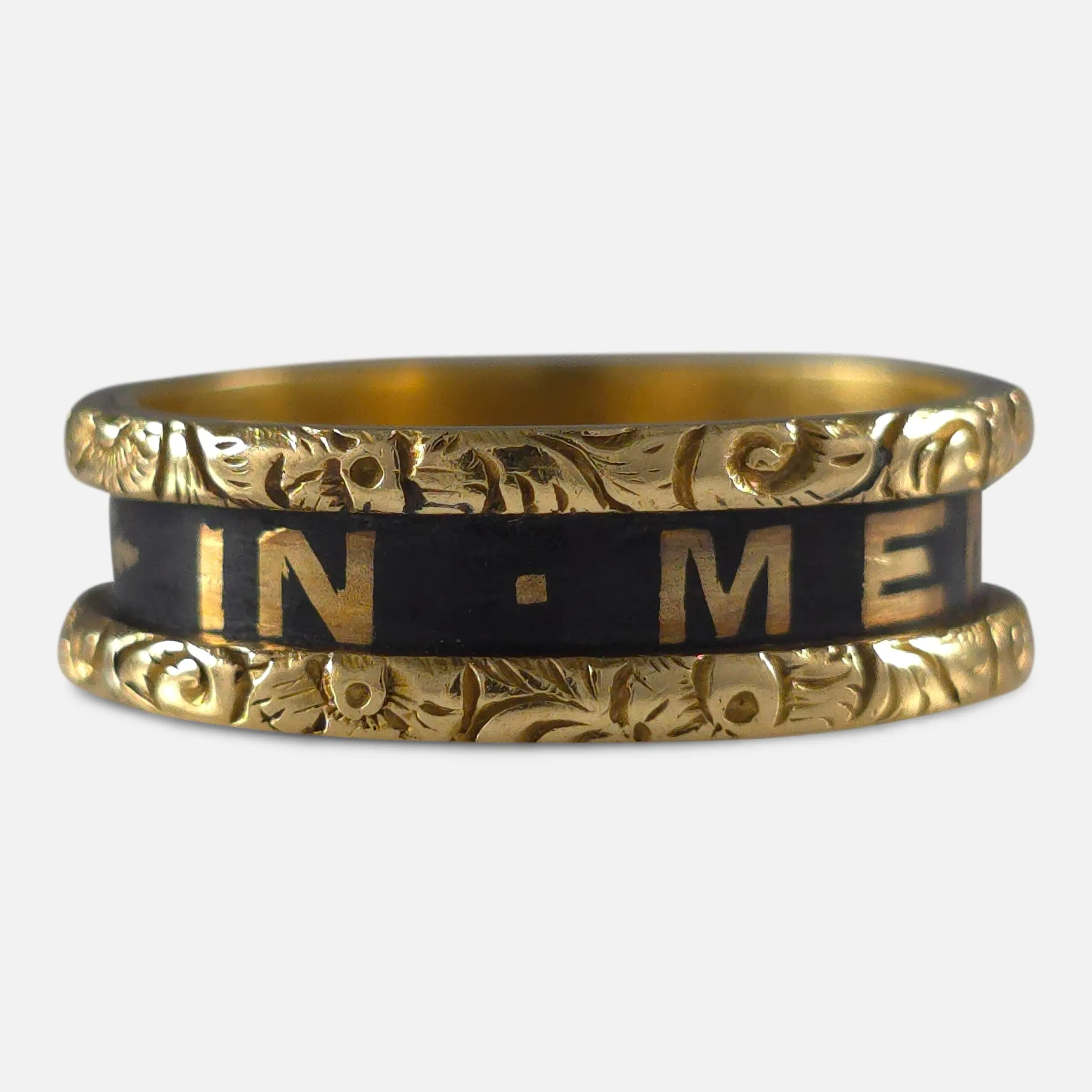 Victorian 18ct Gold and Enamel Memorial Ring - 1874