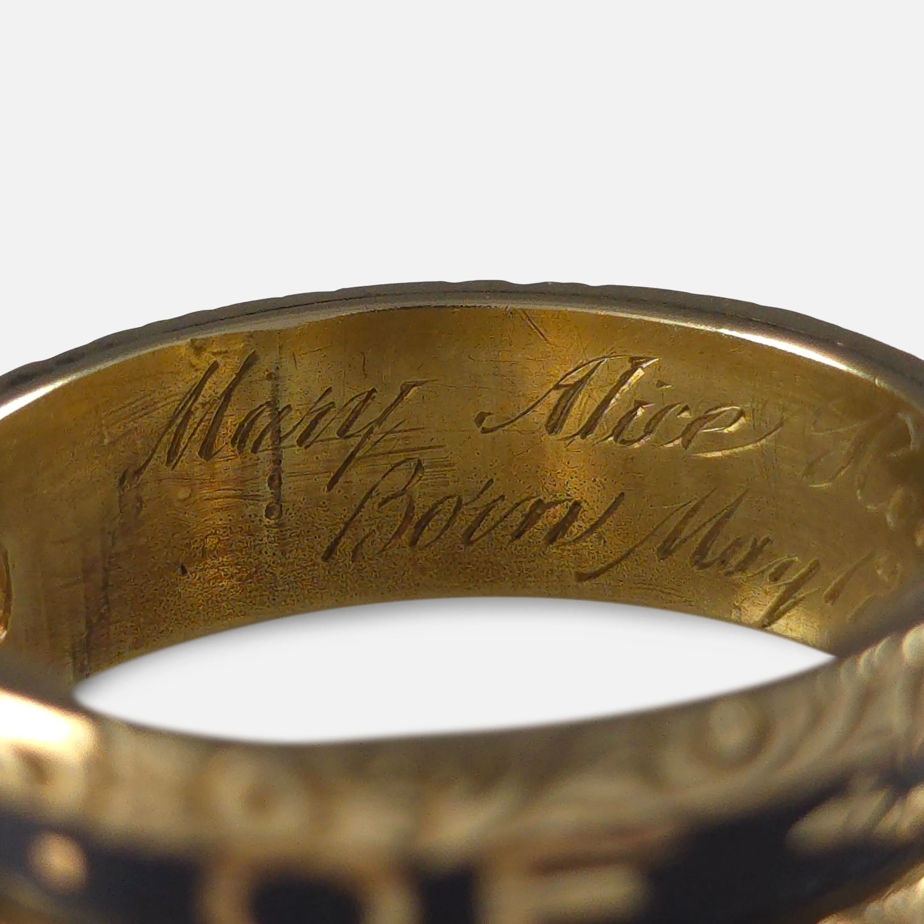 Victorian 18ct Gold and Enamel Memorial Ring - 1874