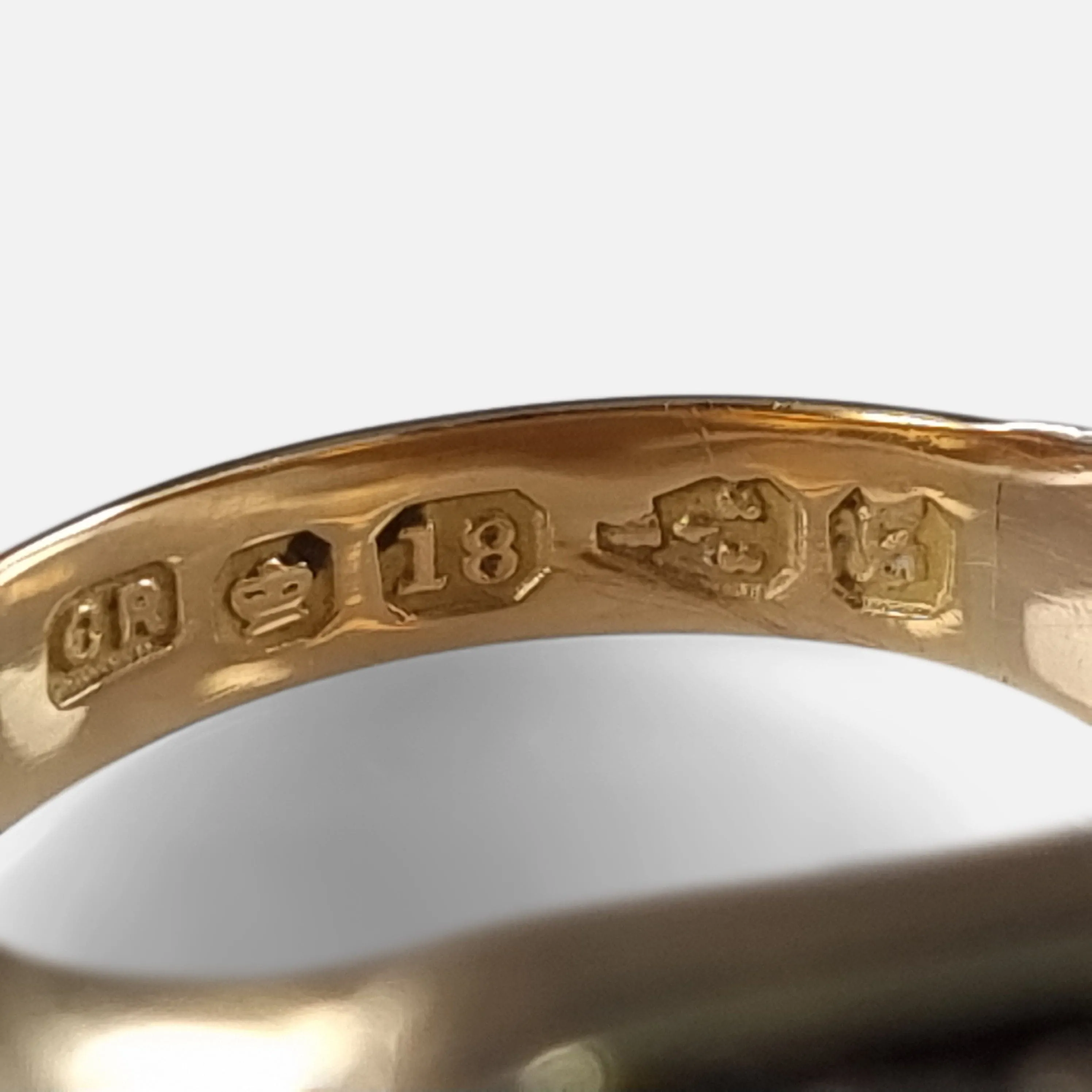 Victorian 18ct Gold Pearl, Enamel, and Hair Memorial Ring - 1881