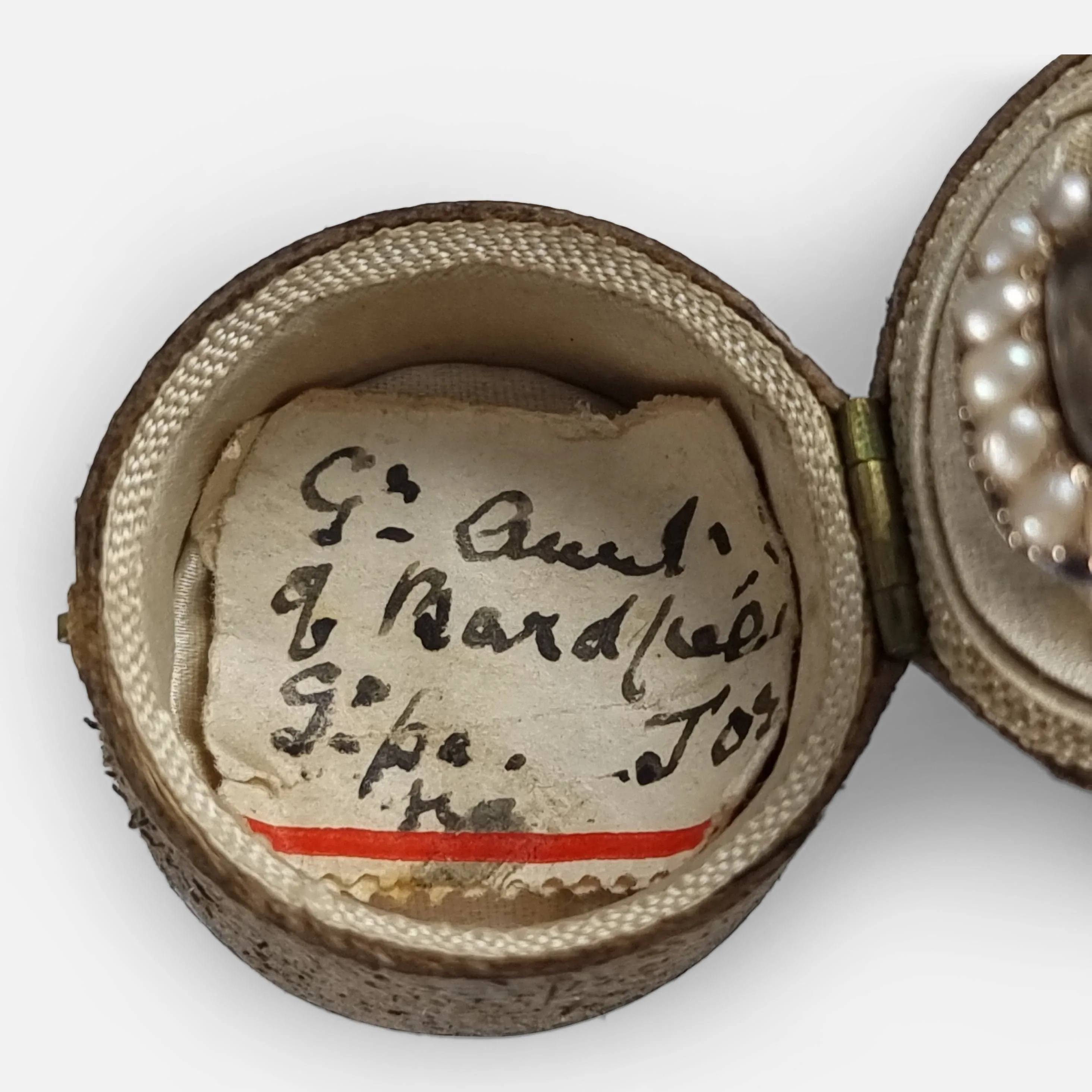Victorian 18ct Gold Pearl, Enamel, and Hair Memorial Ring - 1881