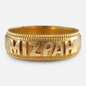 Victorian 18ct Yellow Gold Mizpah Ring, 1894
