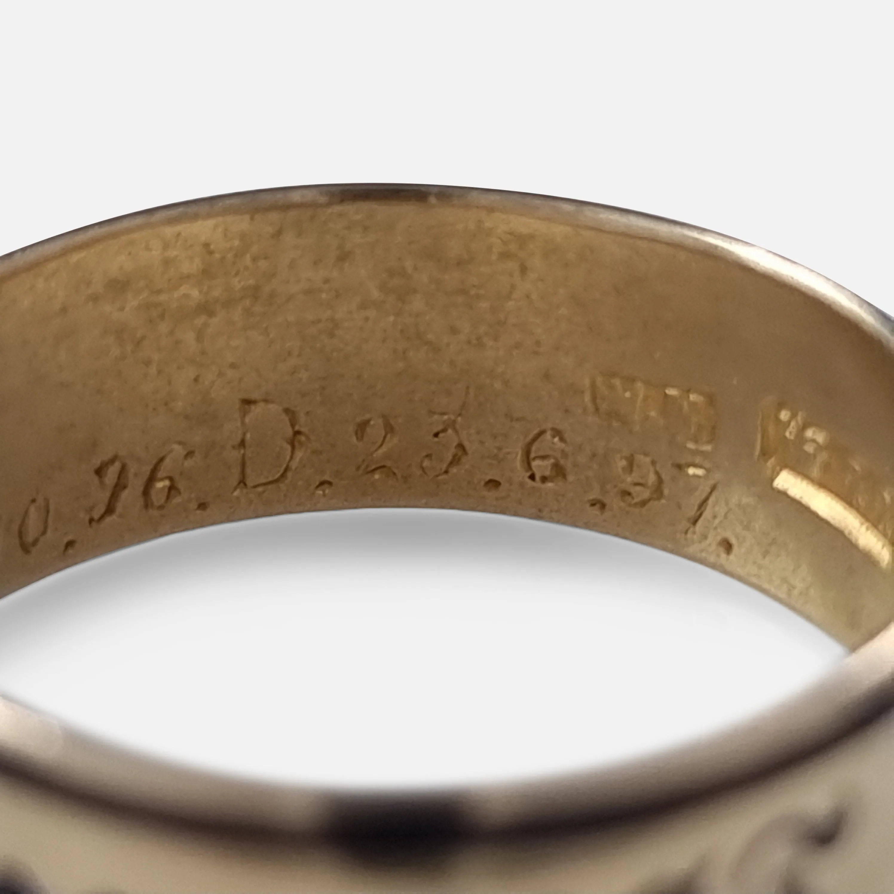 Victorian 22 Carat Gold and Enamel Memorial Ring - 1896