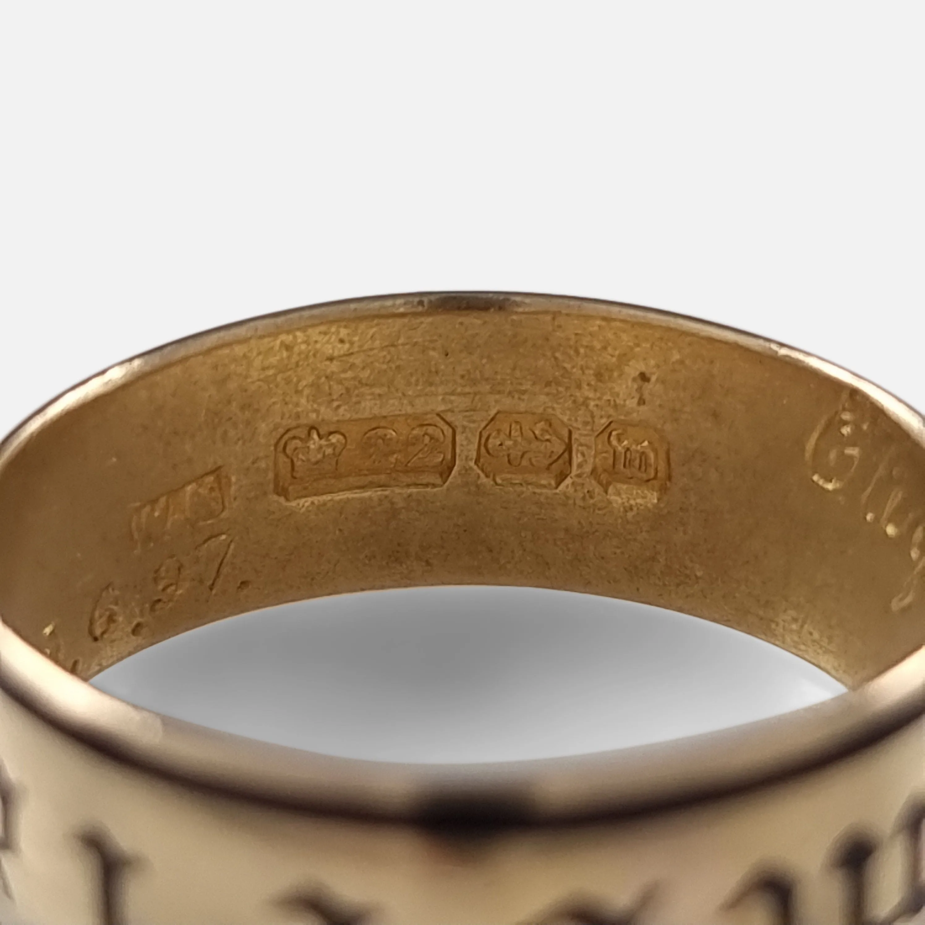 Victorian 22 Carat Gold and Enamel Memorial Ring - 1896