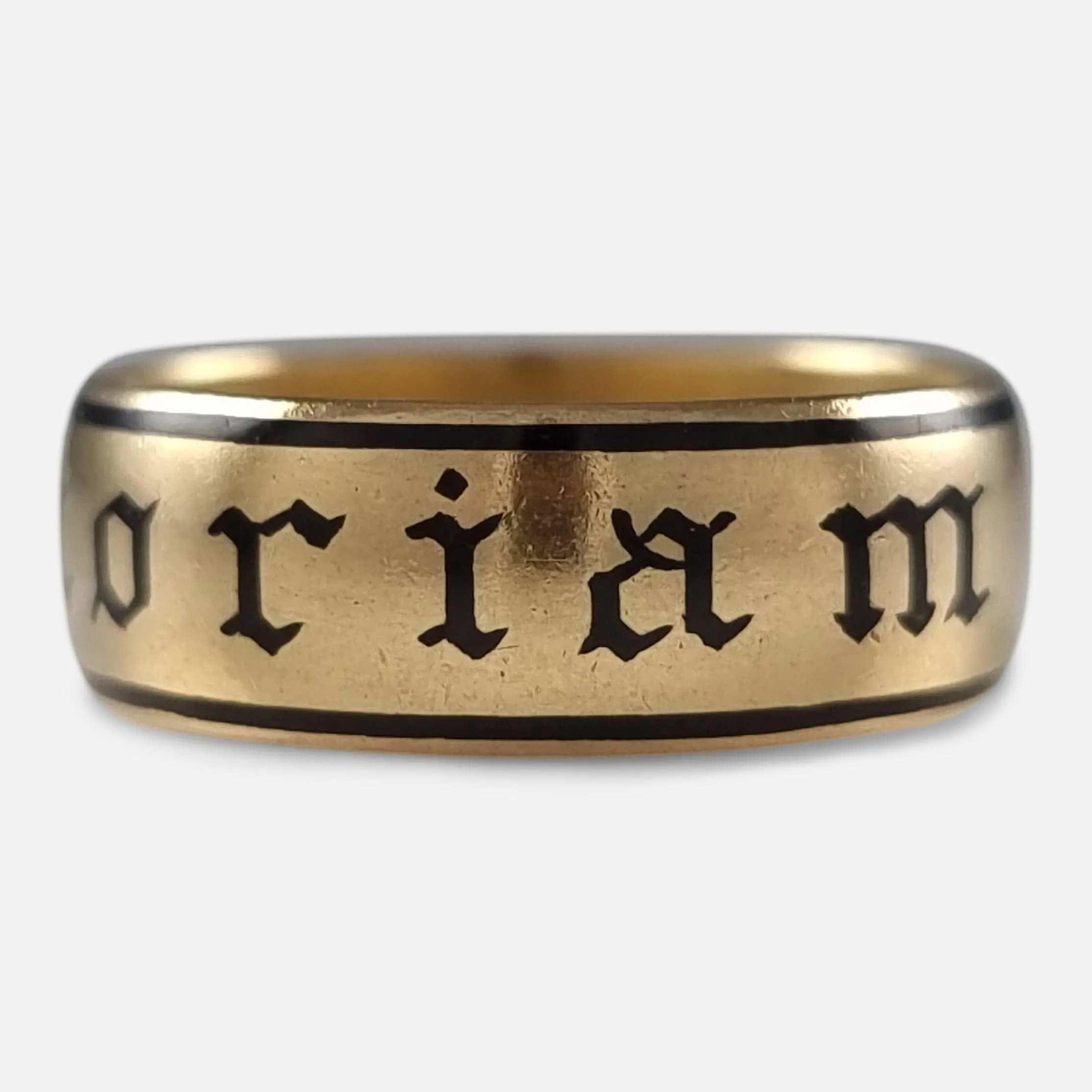 Victorian 22 Carat Gold and Enamel Memorial Ring - 1896