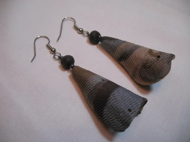 VIntage Painted Natural Ocean SEA SHELLS Seashells Cone DANGLING DANGLE Hook EARRINGS Set