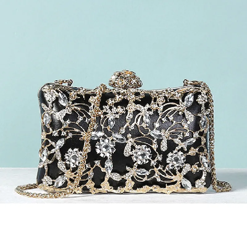 Vvsha - White Casual Patchwork Chains Rhinestone Bags