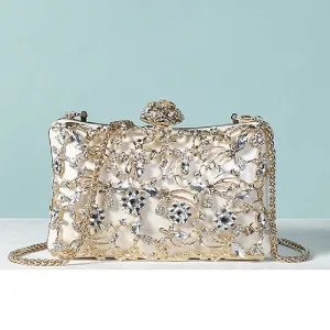 Vvsha - White Casual Patchwork Chains Rhinestone Bags
