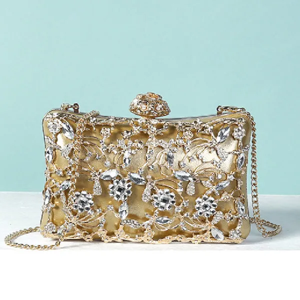Vvsha - White Casual Patchwork Chains Rhinestone Bags