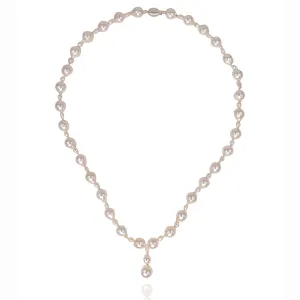 White Akoya Seed & Large Baroque Boulder Drop Necklace