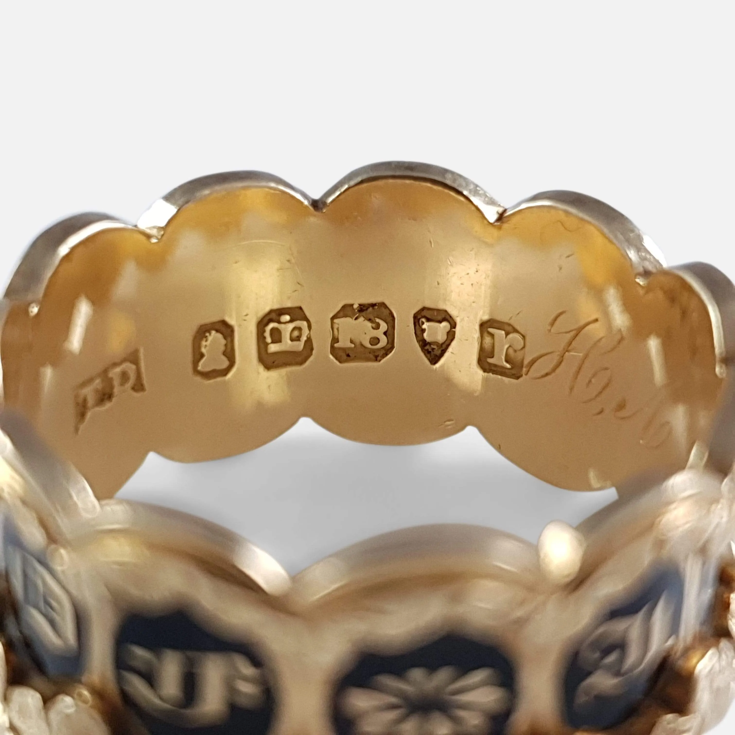 William IV 18ct Gold and Enamel Memorial Mourning Ring