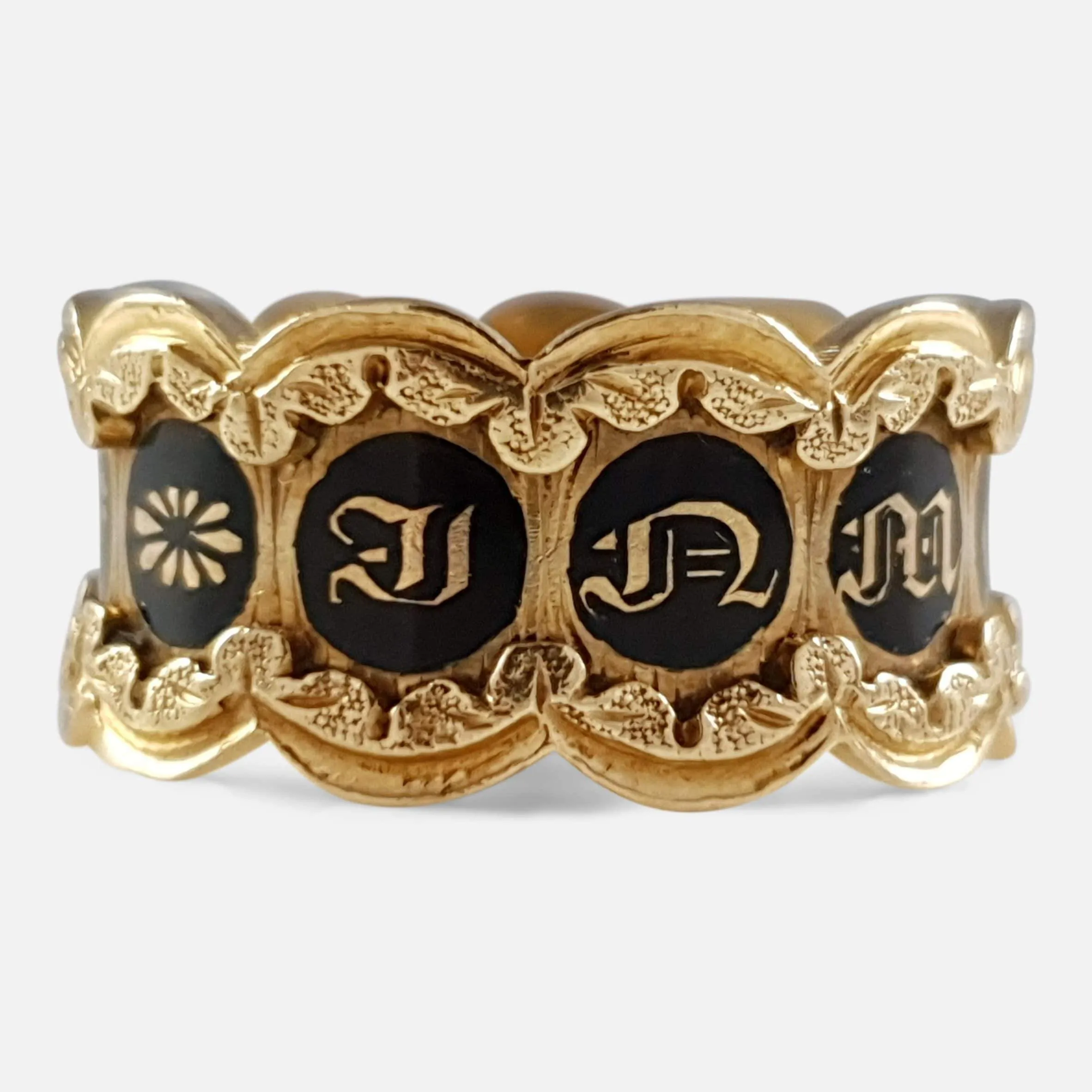 William IV 18ct Gold and Enamel Memorial Mourning Ring