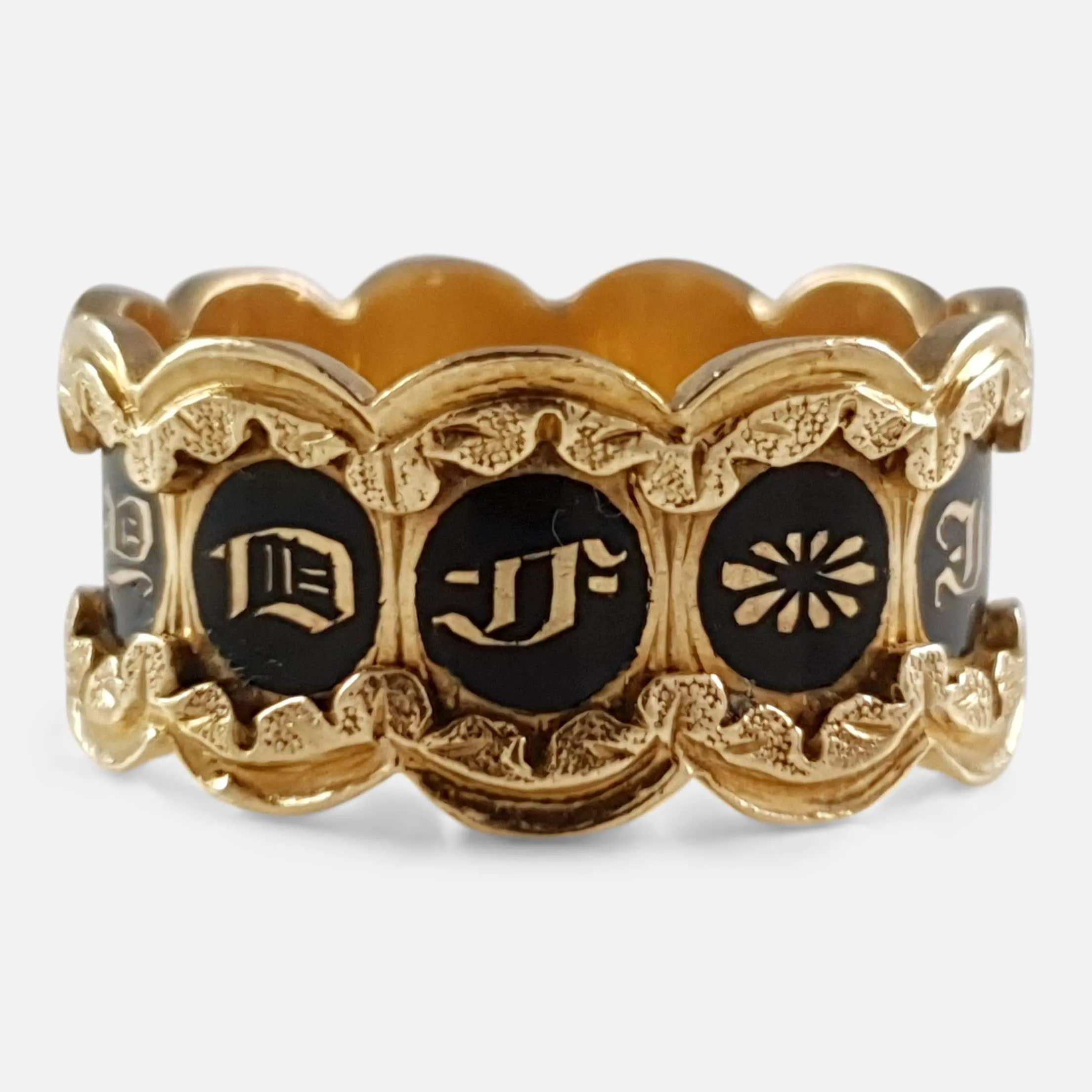 William IV 18ct Gold and Enamel Memorial Mourning Ring