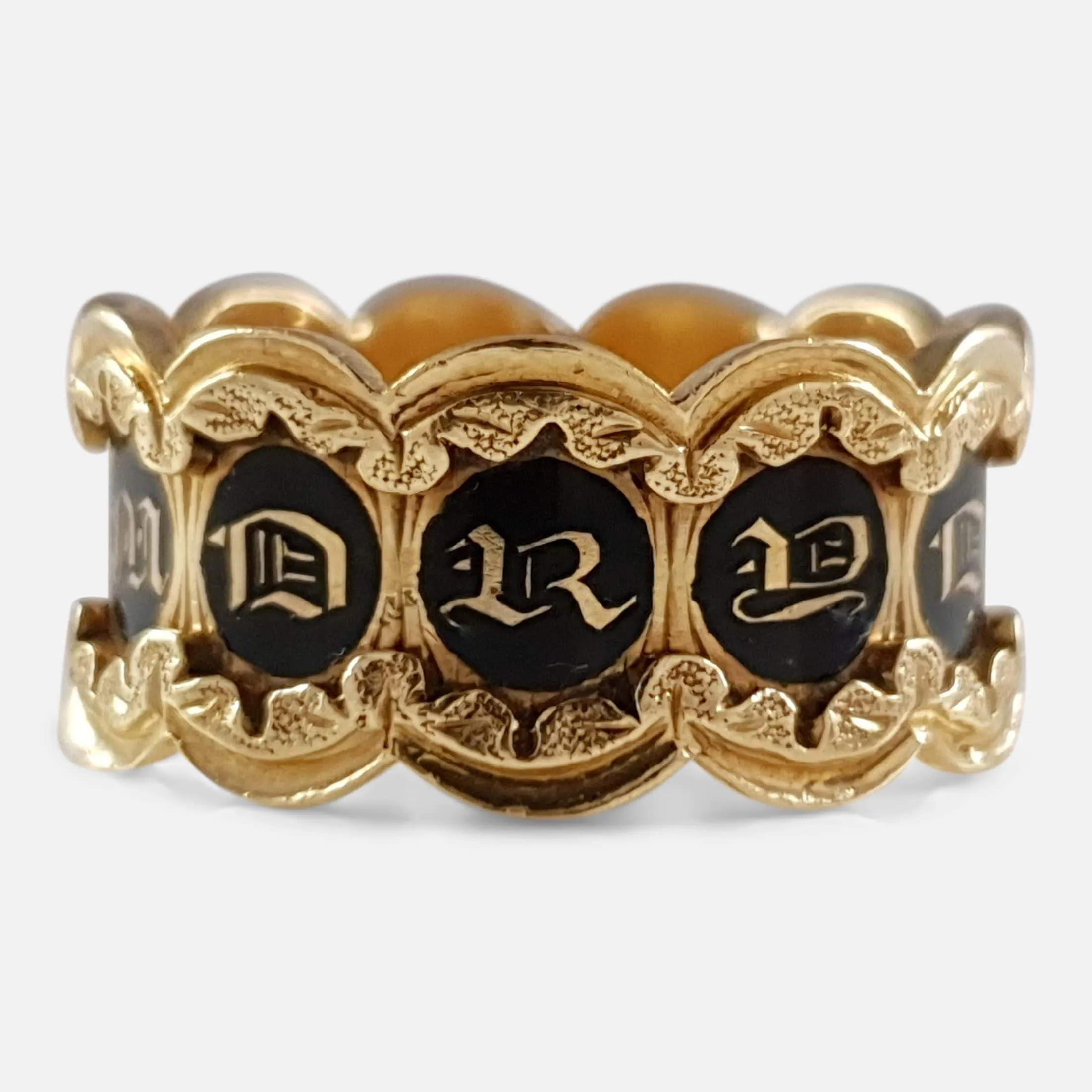 William IV 18ct Gold and Enamel Memorial Mourning Ring