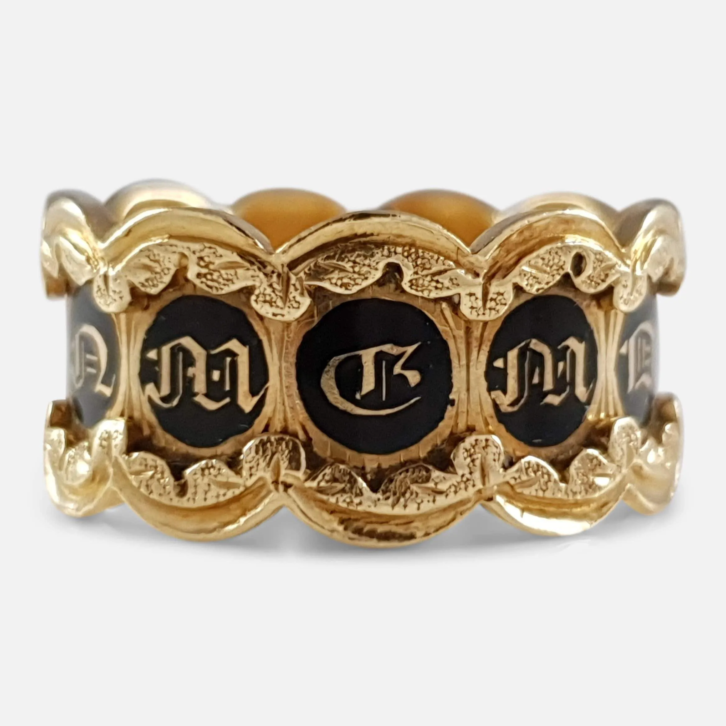 William IV 18ct Gold and Enamel Memorial Mourning Ring