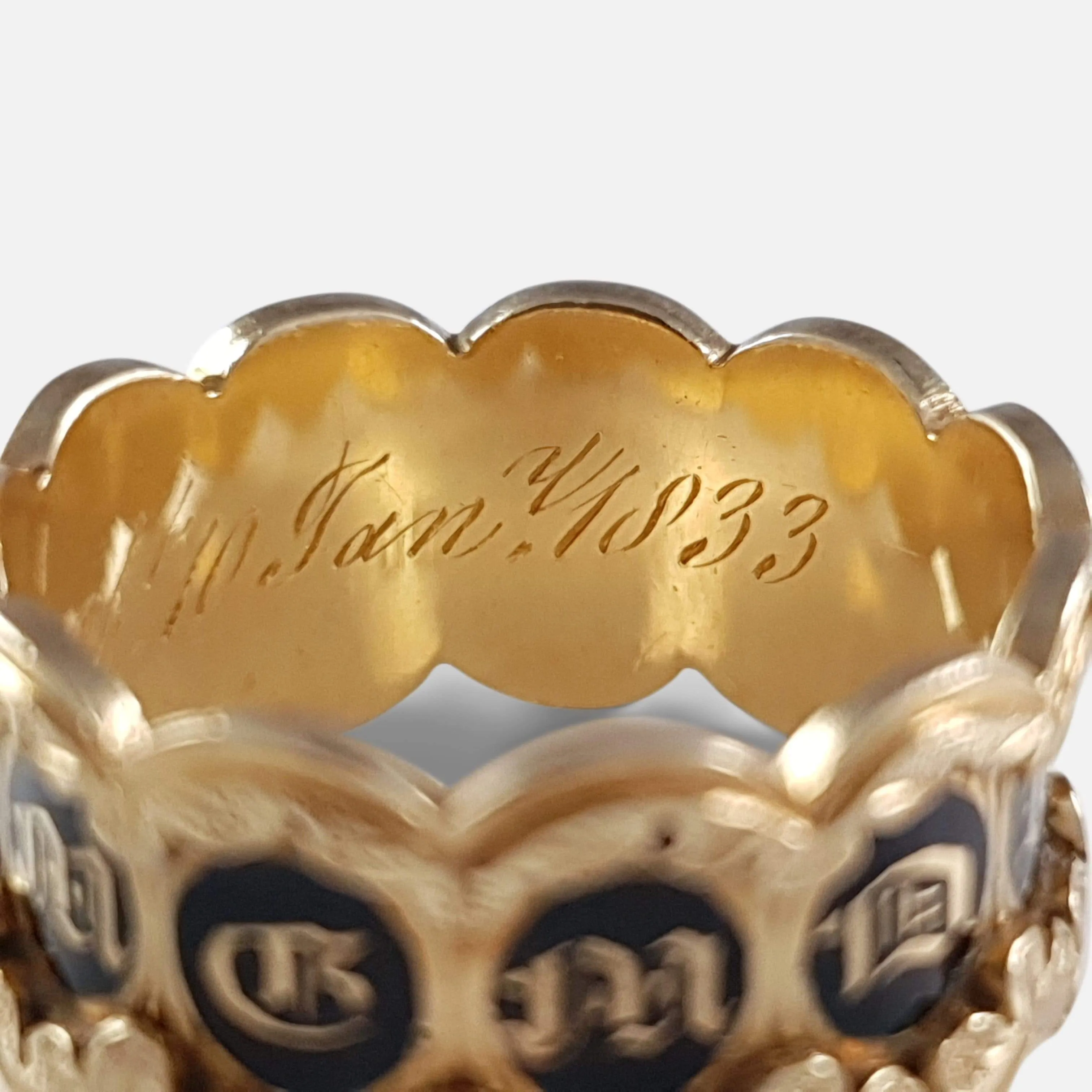 William IV 18ct Gold and Enamel Memorial Mourning Ring