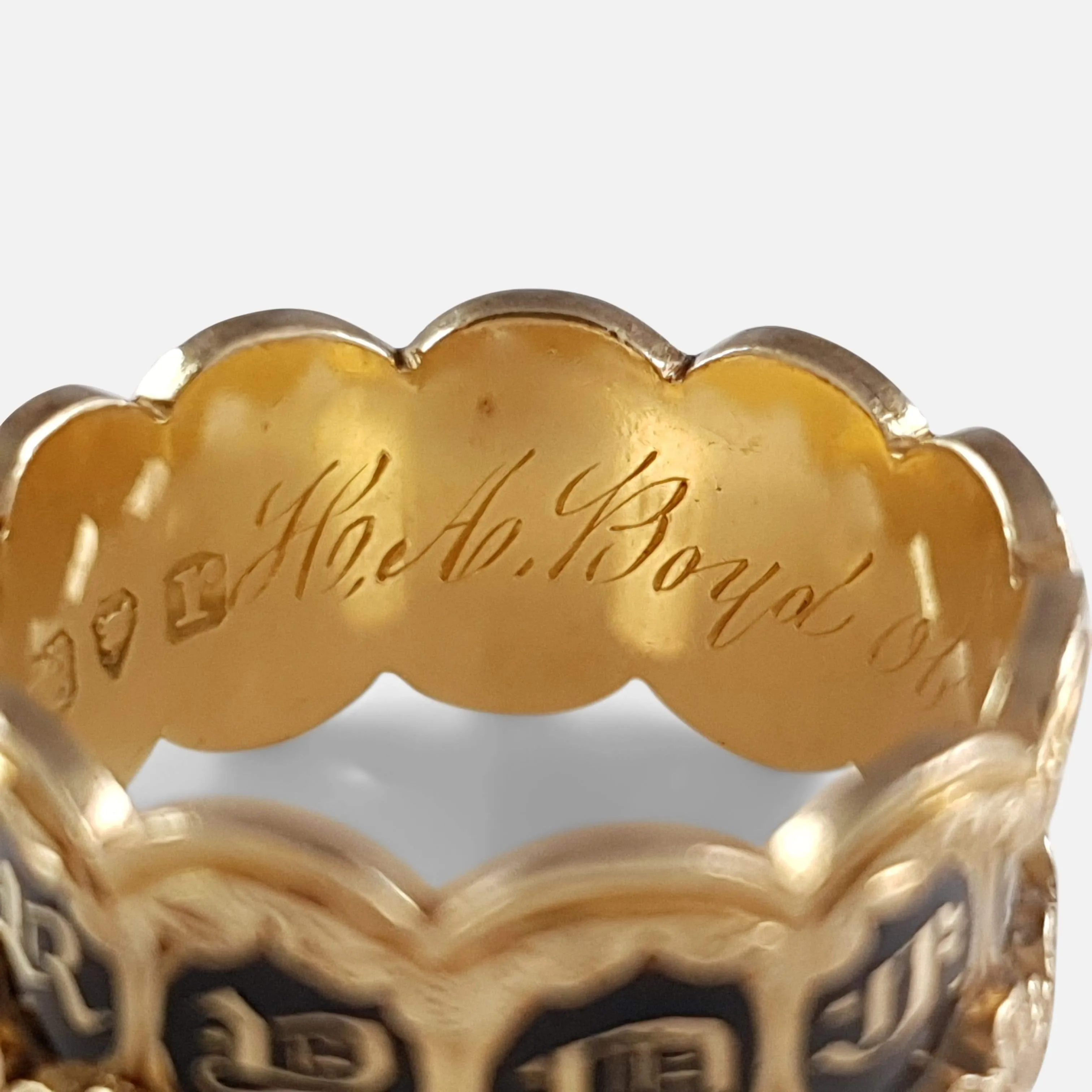 William IV 18ct Gold and Enamel Memorial Mourning Ring