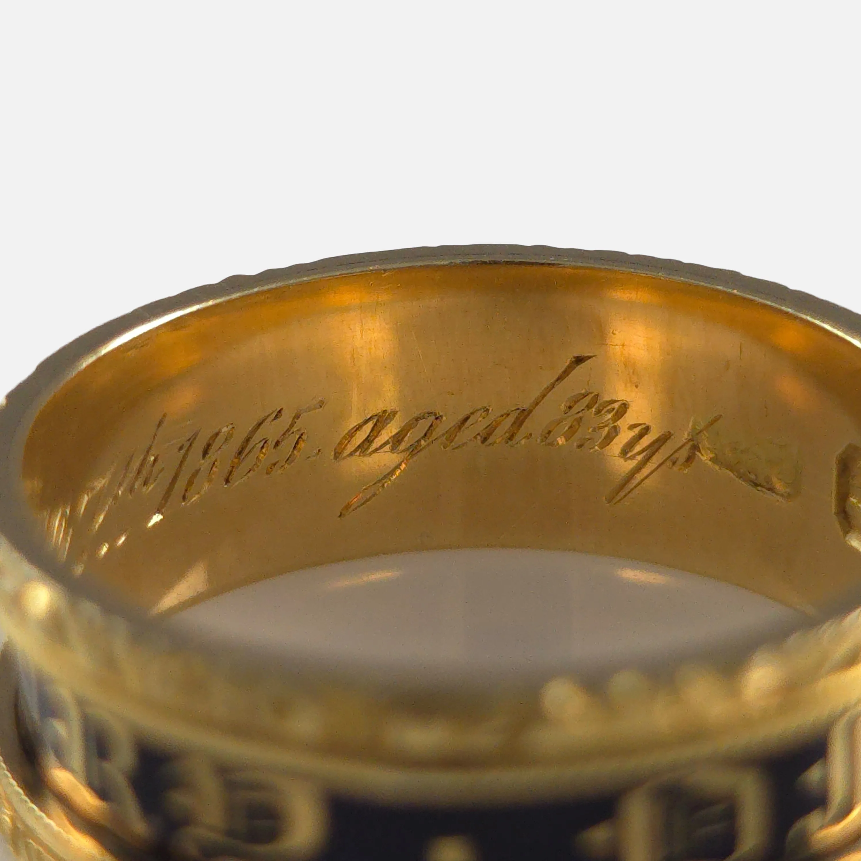 William IV 18ct Gold and Enamel Memorial Ring - 1833
