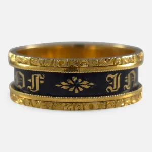William IV 18ct Gold and Enamel Memorial Ring - 1833