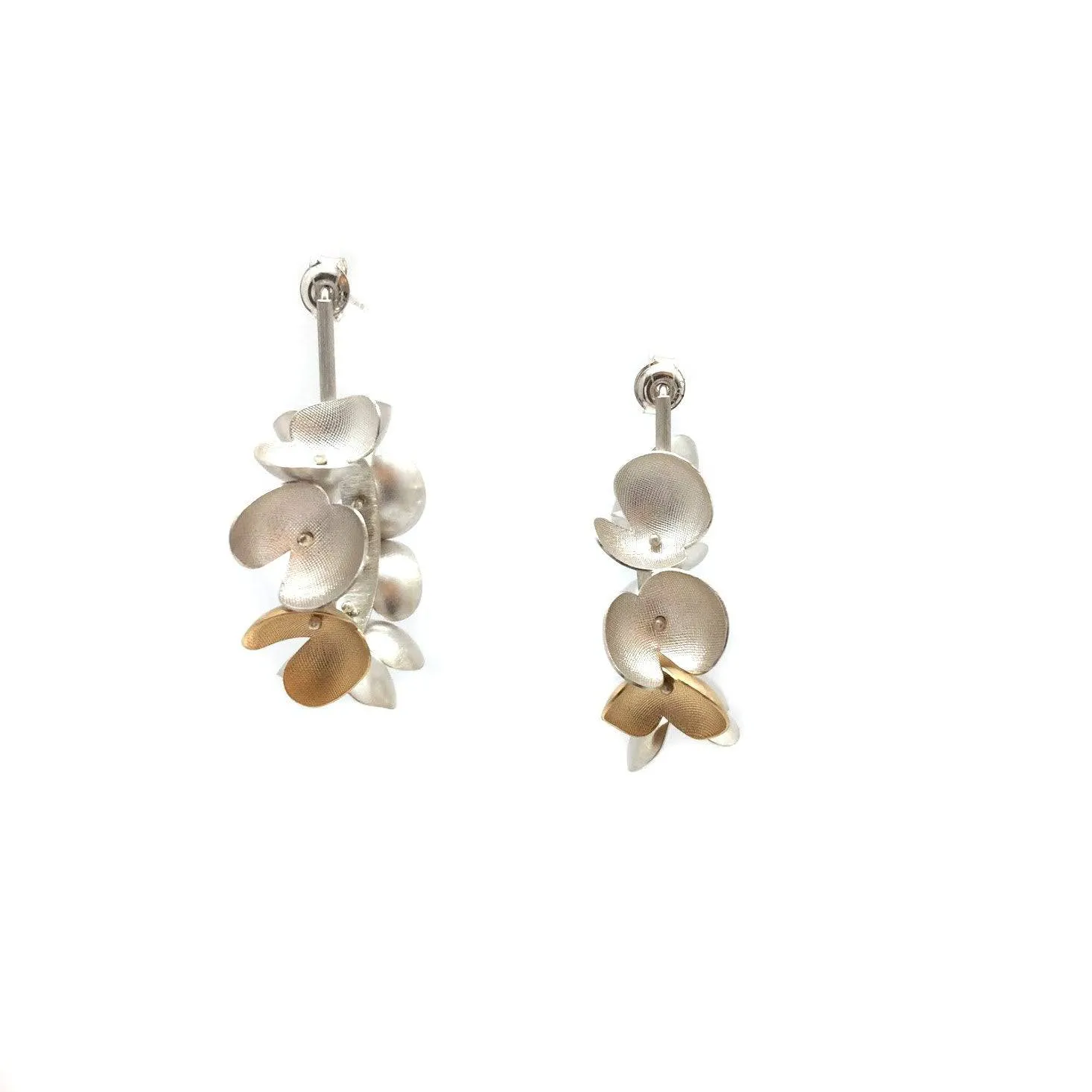 Wreath Hoops - Silver with Gold